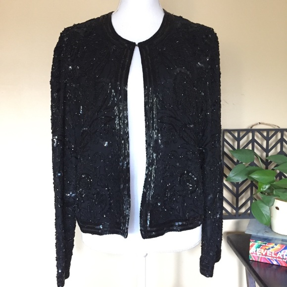 D’ore by Della Roufogali Sequin Silk Jacket - Picture 2 of 9